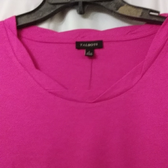 Talbots Tops - Talbots L Magenta 3/4 Sleeve Basket Weave Neckline